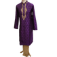 Mens Indian Kurta set in Purple, for weddings, Bollywood Party ( with Draw stringed trousers) - Fusion KA1219 - Prachy Creations