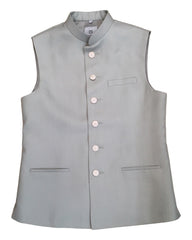 Light Grey - Rich Suiting Material Indian Mens Waistcoat - Bollywood - DM2303 KJ 1222