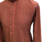 Mens Indian Dhoti Kurta Top in Peanut Pink, Thigh Length, for weddings, Bollywood Party  - Corsa Cp1219 - Prachy Creations