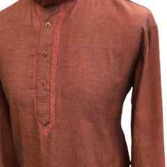 Mens Indian Dhoti Kurta Top in Peanut Pink, Thigh Length, for weddings, Bollywood Party  - Corsa Cp1219 - Prachy Creations