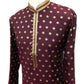 Wine - Handloom Banarasi Mens Kurta Set - UK Stock - 24h Dispatch - JeeHazur VJ 0223