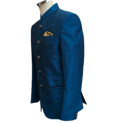 Delivery 48 hrs - Turquoise Blue Mens BandhGala / Nehru / Prince / Chinese Collar Jacket - Fantastic Fit - YD1931 TP1219 - Prachy Creations