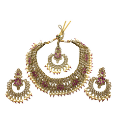Reverse Stone Choker Necklace set - Bollywood - Weddings - KAJ829 KC 0521