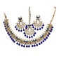 Designer Reverse Stone Necklace Earrings and Tika Set - KAJ836 KY0721