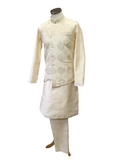 Ivory Gold -  Mens Kurta Set with Rich Brocade Waistcoat  - PALIO JY0322
