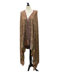 Beige - Fine Wool Jamdani Handloom Woven Shawl - NTC2211 VY 1022