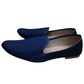 Very comfortable Navy Blue Self Woven Loafer style Mojri - Indian Mens shoes - Mojari, Khossay -  YD2207 C