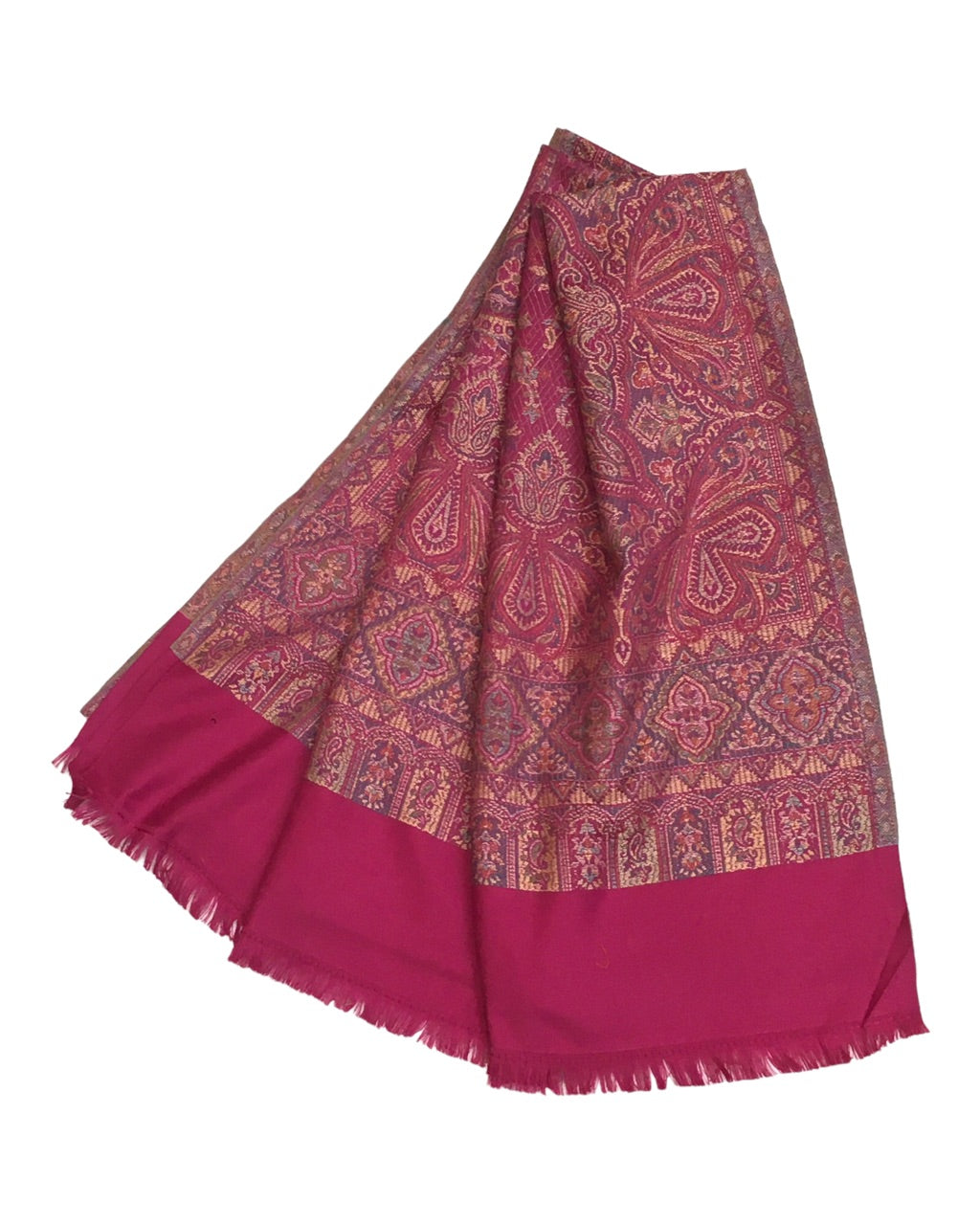 Magenta - Soft Art Wool Handloom Woven Stole - NTC2205 C 1022