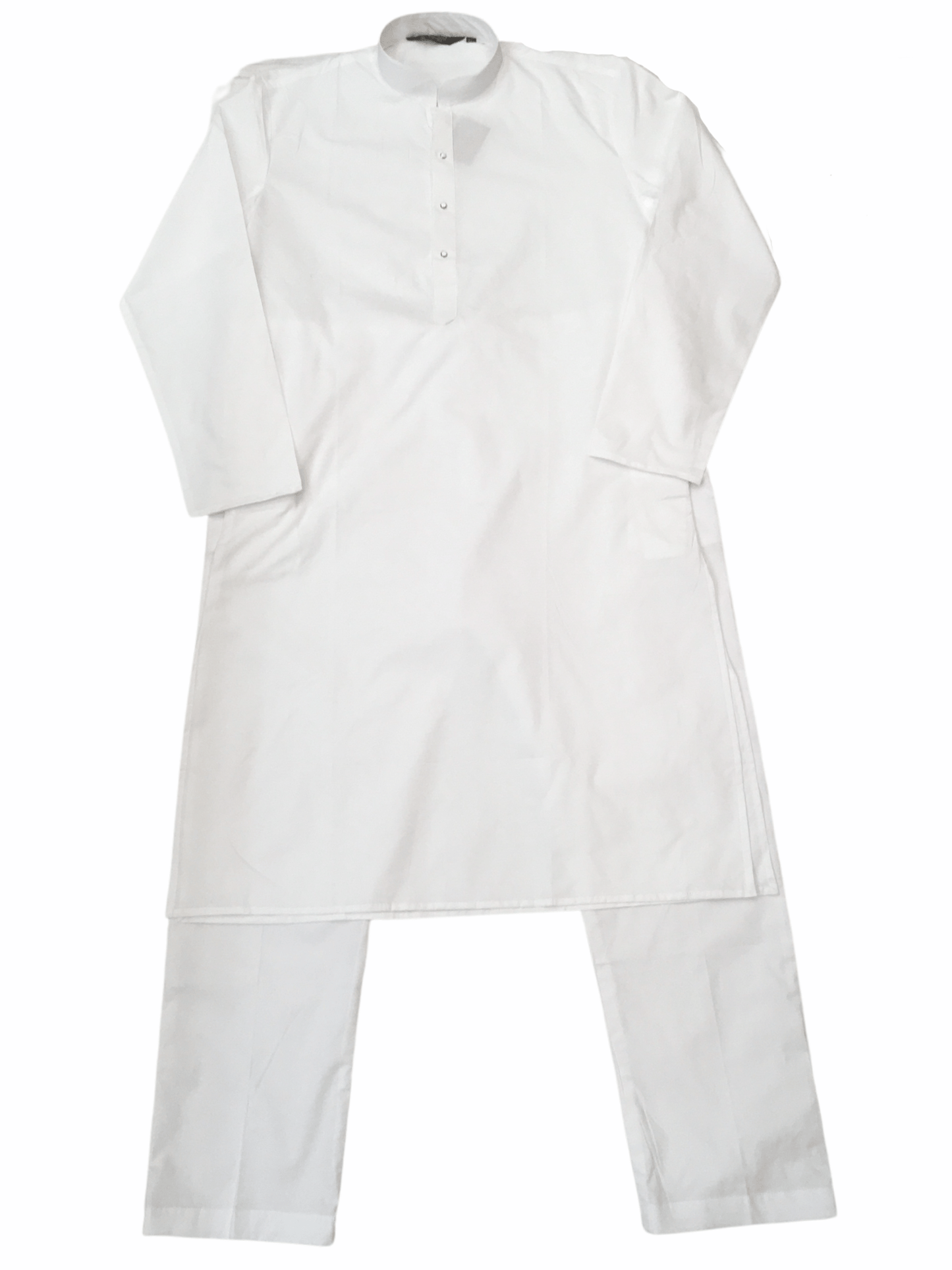 Mens Indian Kurta set in White , Temple, Pooja, Eid, Mehndi or Funeral ( with Draw stringed trousers) - Cello 09KK20 - Prachy Creations