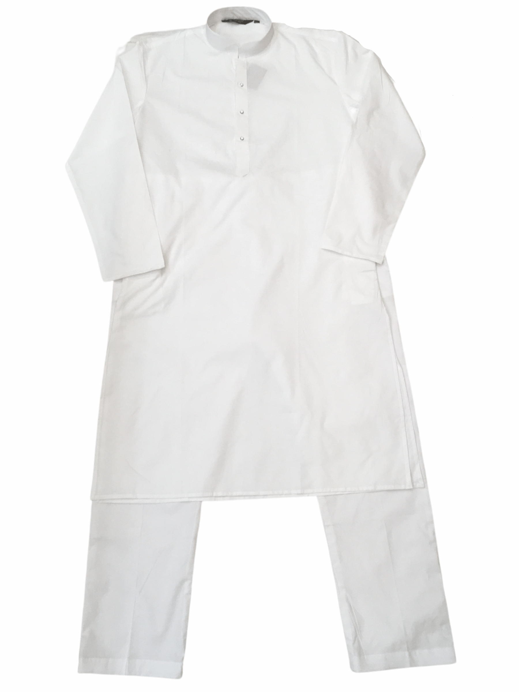 Mens Indian Kurta set in White , Temple, Pooja, Eid, Mehndi or Funeral ( with Draw stringed trousers) - Cello 09KK20 - Prachy Creations