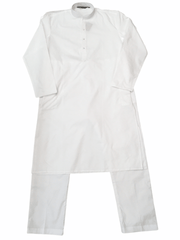 Mens Indian Kurta set in White , Temple, Pooja, Eid, Mehndi or Funeral ( with Draw stringed trousers) - Cello 09KK20 - Prachy Creations