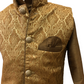 Bollywood / Indian weddings - Boys Antique Gold Brocade Waistcoat and Gold Kurta set - KCS2213H 0322