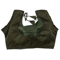 Dark Olive Green Gaji Silk Saree blouse - 42
