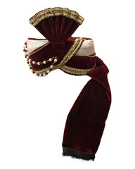 Rich Maharaja Maroon/Cream Turban for Bollywood Party , Weddings PC633