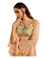 Lemon / Pink -  Ready Made Sharara Set - UK Stock - 24h Dispatch - SHV1005 TC 0922