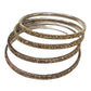 Set of 4 Antique Gold Stone Bangles - Bollywood, Weddings 2Line T 1022