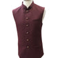 Maroon - Rich Jute Material Indian Mens Waistcoat - Bollywood - DM2305 KJ 1222
