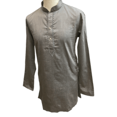 Mens Indian Dhoti Kurta Top in Grey, Thigh Length, for weddings, Bollywood Party  - Chevy Cp1219 - Prachy Creations
