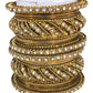 Set of 18 Antique Gold Finish Bangles Set - Bollywood, Weddings D5017 P 1022