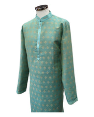 Sea Green Banarasi Handloom - Mens Kurta Set - UK Stock - 24h Dispatch - JAHAN VJ 0223