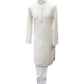 Cream Rich Lucknowi Cotton Mens Kurta Set - UK Stock - 24h Dispatch - MAHARAV VA 0223