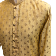 Mens Indian Kurta set in Cream / Gold, for weddings, Bollywood Party ( with Draw stringed trousers) - Innova VY1219 - Prachy Creations