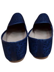 Very comfortable Navy Blue Self Woven Loafer style Mojri - Indian Mens shoes - Mojari, Khossay -  YD2207 C