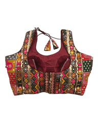 Maroon - Fully Embroidered Saree / Lehnga blouse - With Cups - Margin to loosen - UK Stock - AF2214 KJ0822