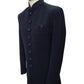 Stunning Navy Blue Self Coloured Embroidery Sherwani with Cream Trousers -  SHU2301 JR0123