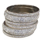 A set of 6 Silver finish Stone Bangles Set - Bollywood, Weddings 7Line R 1022