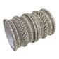 Set of 22 Silver Finish Stone Bangles - Bollywood, Weddings, Fancy Dress D5012 R 1022
