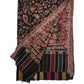 Black - Fine Wool Jamdani Handloom Woven Shawl - NTC2211 VY 1022