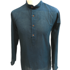 Mens Indian Dhoti Kurta Top in Teal, Thigh Length, for weddings, Bollywood Party  - Alamgir R1219 - Prachy Creations