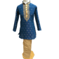 Boys Blue Indian Churidar Set - Handloom Benarasi  -  Bollywood Party Weddings - CKB-VL1914 KT1209 - Prachy Creations