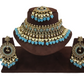 Light Sky Blue Large Choker Necklace set with matching Earrings - SMA2111KC 1021