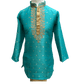 Boys Turquoise Blue Indian Churidar Set - Handloom Benarasi  -  Bollywood Party Weddings - CKB-VL1915 KT1219 - Prachy Creations