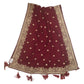 Maroon - Fancy Saree with Blouse Piece - DM2213 VT 0922