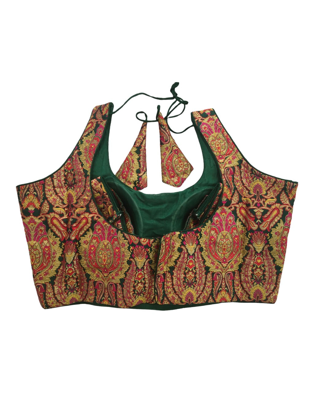 Green - Fully Embroidered Saree / Lehnga blouse - With Cups - Margin to loosen - UK Stock - AF2215 Cp0822