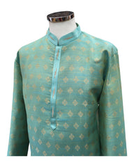 Sea Green Banarasi Handloom - Mens Kurta Set - UK Stock - 24h Dispatch - JAHAN VJ 0223