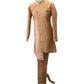 Peach Banarasi Sherwani Style Mens Kurta Set - UK Stock - 24h Dispatch - Mantri VC 0223