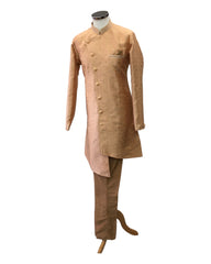 Peach Banarasi Sherwani Style Mens Kurta Set - UK Stock - 24h Dispatch - Mantri VC 0223