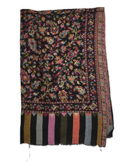 Black - Fine Wool Jamdani Handloom Woven Shawl - NTC2211 VY 1022
