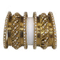 Set of 18 Antique Gold Finish Bangles Set - Bollywood, Weddings D5017 P 1022