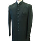 Stunning Bottle Green Self Coloured Embroidery Sherwani with Cream Trousers -  SHU2302 JR0123
