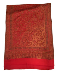 Red - Soft Art Wool Handloom Woven Stole - NTC2205 C 1022