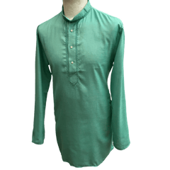 Mens Indian Dhoti Kurta Top in Sea Green, Thigh Length, for weddings, Bollywood Party  - Baleno C1219 - Prachy Creations