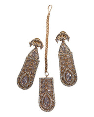 Designer Rose Gold Finish - Large Size Necklace set with Earrings - AE2227 VA 0922