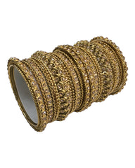 Set of 22 Antique / Gold stone Bangles - Bollywood, Weddings, Fancy Dress D5012 R 1022