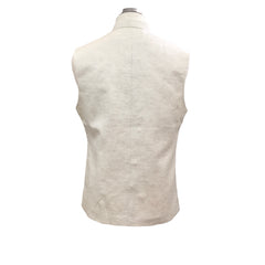 Cream / Beige - Premium Linen Mens Waistcoat - Amazing Fit - DG2206 KJ 0522