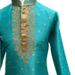 Boys Turquoise Blue Indian Churidar Set - Handloom Benarasi  -  Bollywood Party Weddings - CKB-VL1915 KT1219 - Prachy Creations